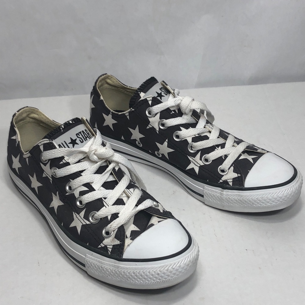 Converse All Star Black with White Stars Size 8